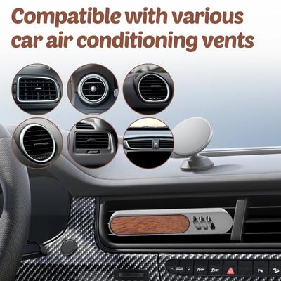 Wood Car Air Freshener Vent Clips Metal Design Essential Oil Diffuser Vent Clip with 6 Unscented Fiber Sticks and 1 Dropper
