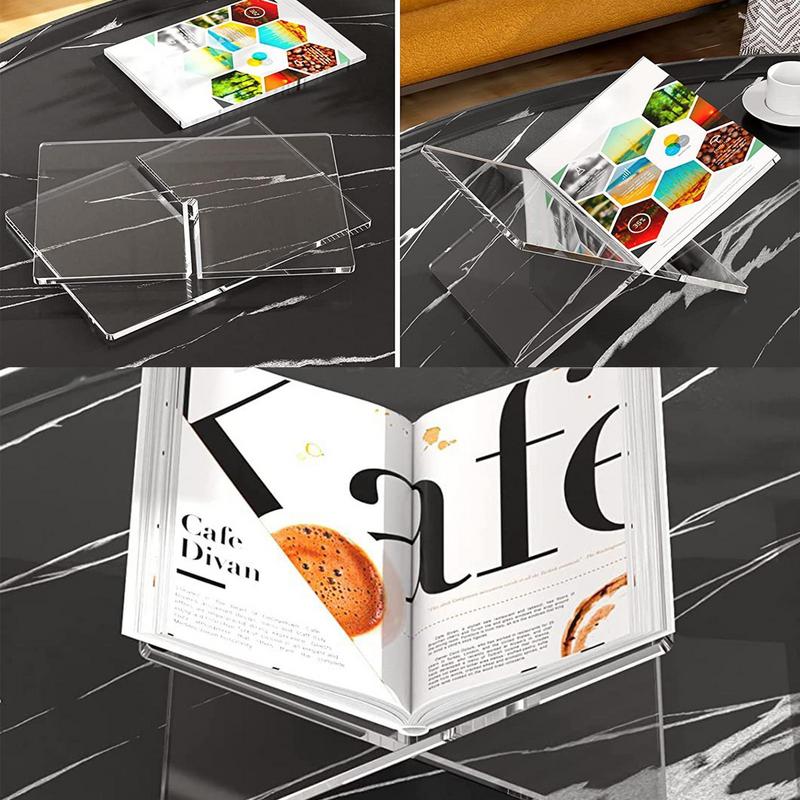 Acryl-Buchständer, Acryl-Buchhalter, X-förmig mit abgerundeten Ecken, Halter zum Präsentieren von Rezeptbildern, Bibeln, Lehrbüchern, Kunst