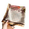 Spring new checkerboard bouquet plain crepe satin printed silk silk scarf mulberry silk small square silk gift