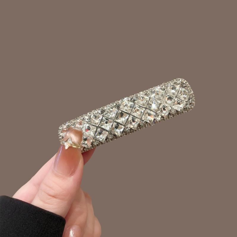1/2Pcs Light Luxury  Hairpin Versatile Temperament Shining Zircon Side Clip Bangs Clip  Hair Accessories Gifts