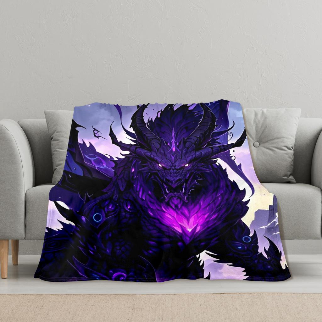 Majestic Purple Dragon Blanket - Soft Cozy Throw with Fantasy Design, Perfect for Home Decor, Unique Gift for Mythology Lovers