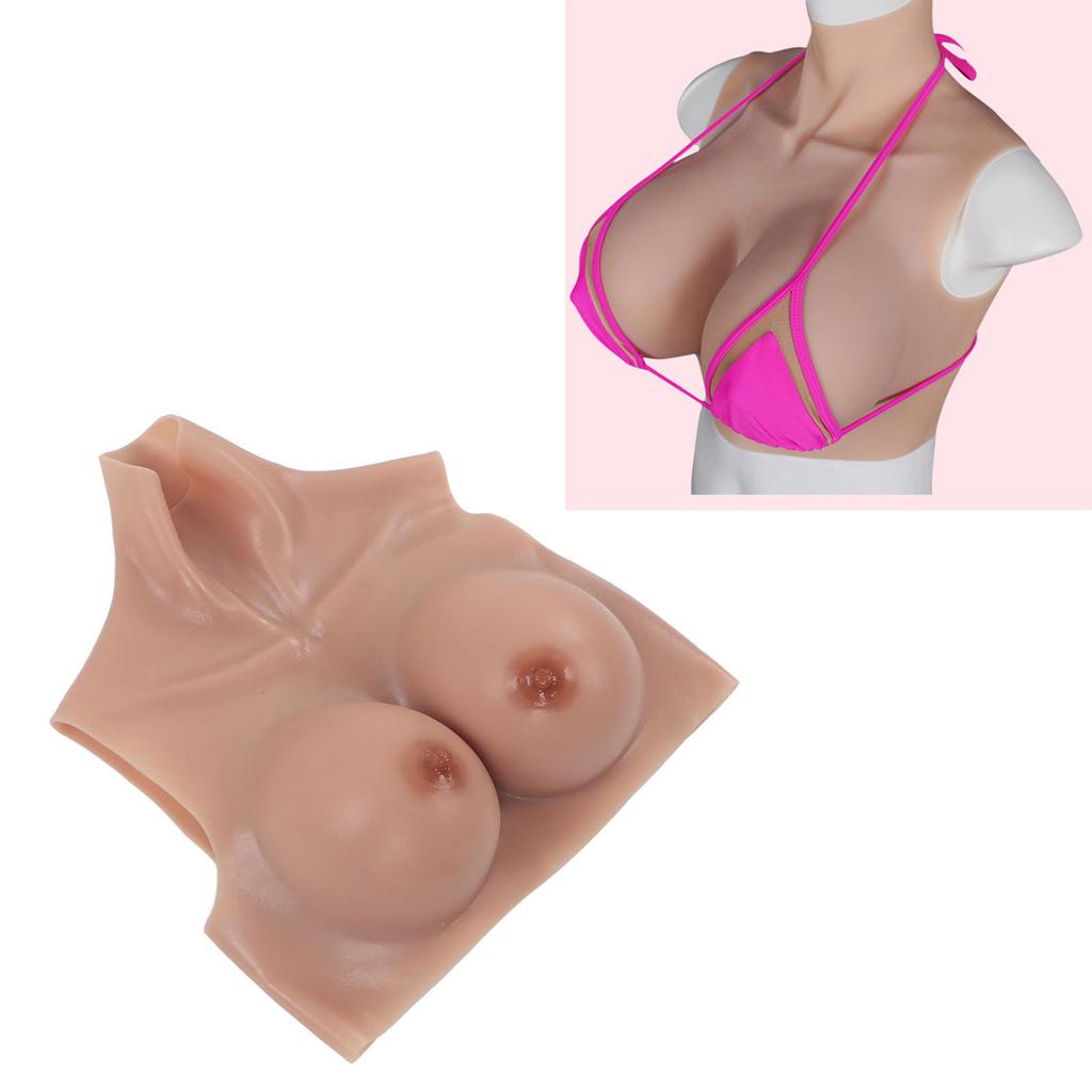 Color 2 Silicone Fake Breast Soft Comfortable Odorless Shapely Trembling Silicone Fake Boobs