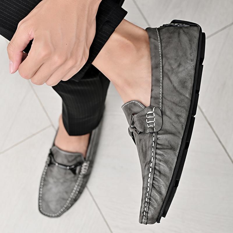 All-match Male Moccasins Flats Genuine Leather Men Shoes Casual New Brand Formal Mens Loafers Breathable Slip on Male Boat Shoes