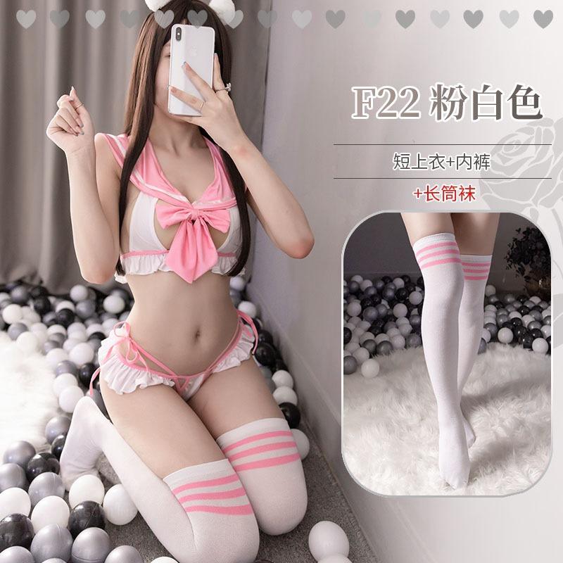 Lace-up Plus Size Sex Underwear Uniform Temptation Tease Three-Point Passion Suit Bundle Panties Cute
