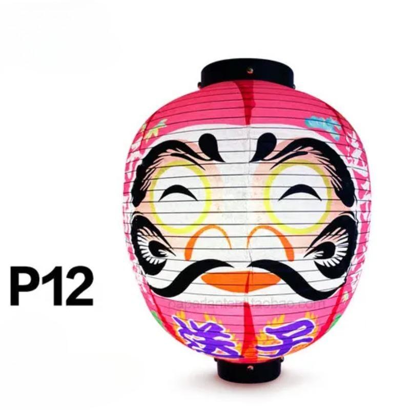 27x35cm Japanese Style Wish Dharma Hanging Lantern Sushi Pub Bistro Restaurant Izakaya Decor Colorful Round Lanterns