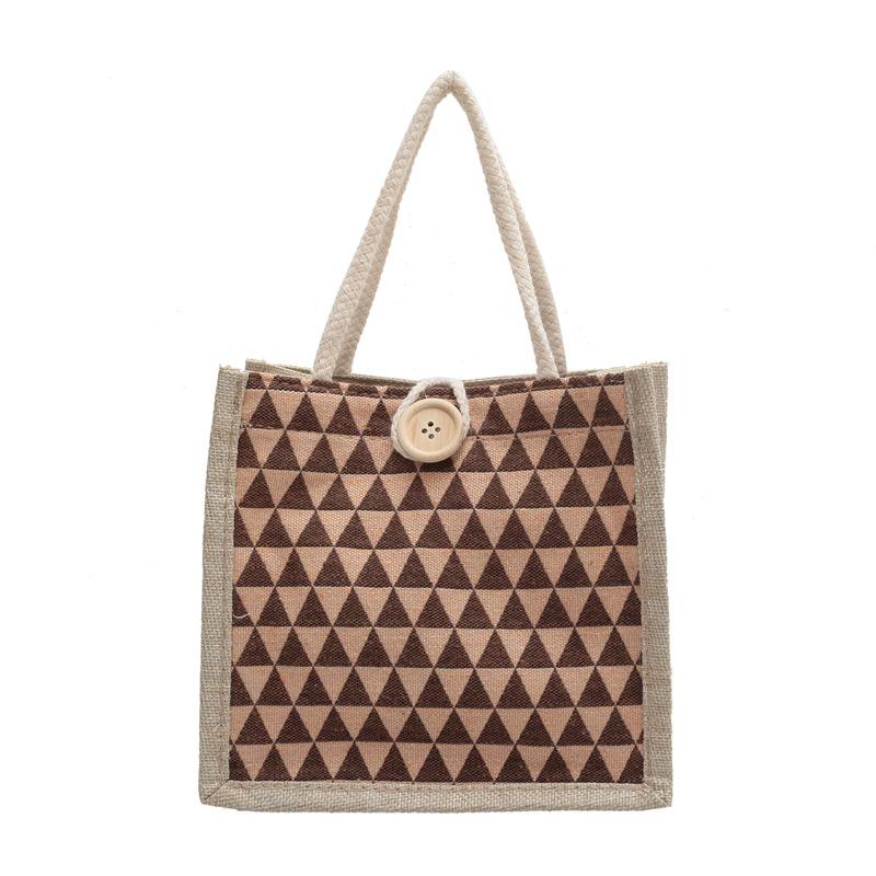 Linen Portable Bento Bag Japanese Small Satchel Going Out Fashionable Work Small Bag Environmentally Friendly Lunch Box Bag