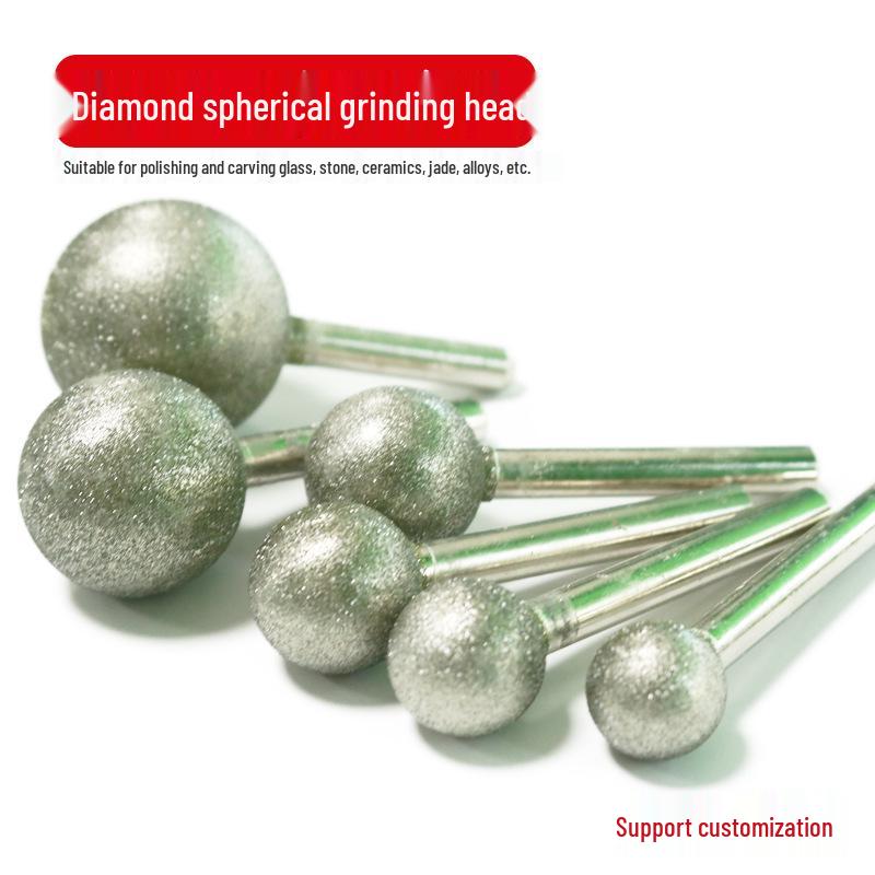 Jadeite Emerald Electroplated Diamond Grinding Head: Fine & Coarse Grit, 6-25MM Polishing Round Ball