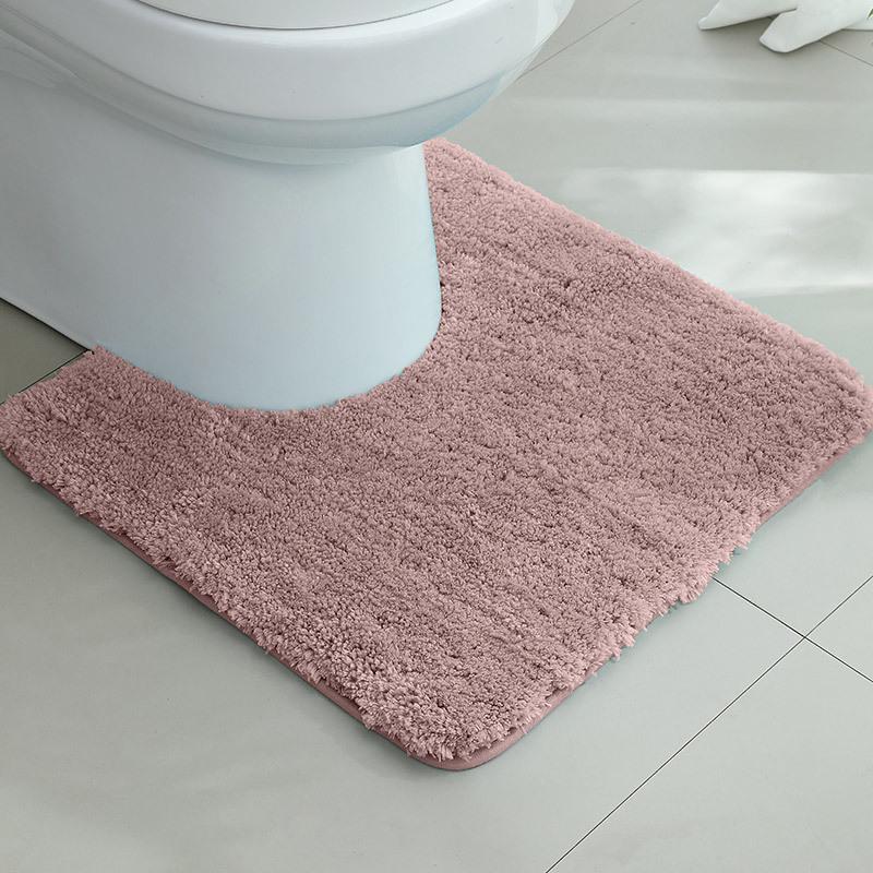 Thickened U-Shaped Non-Slip Absorbent Toilet Mat - Dirt-Resistant Bathroom and Bedside Carpet