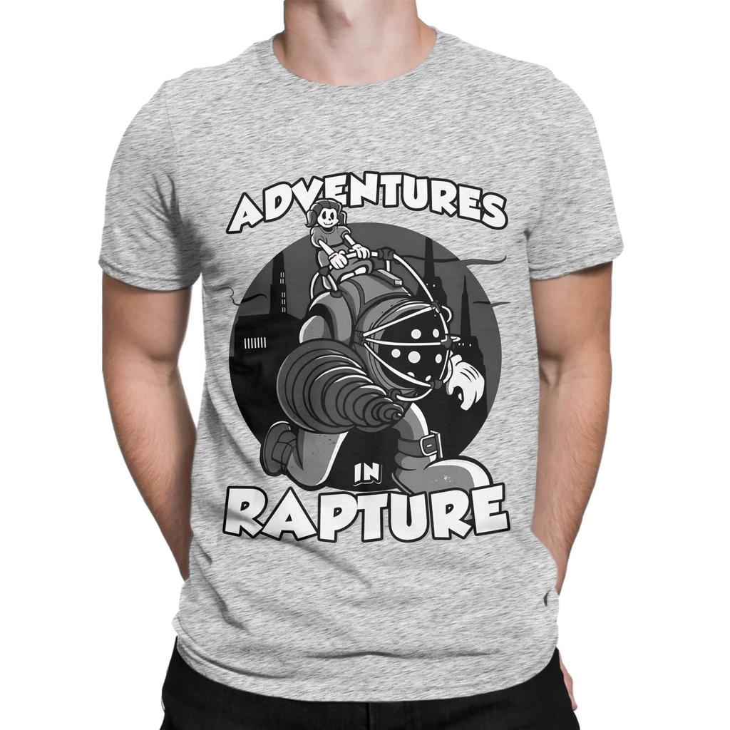 Adventures In Rapture Retro Parody Funny Graphic 100 Cotton TShirt bBioShock Tees Tops For Unisex