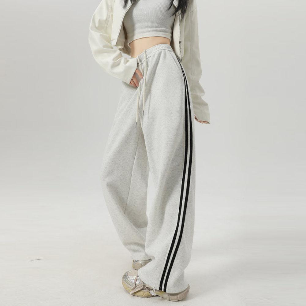 Dámské Y2K pruhované kalhoty se stahovací šňůrkou, ležérní tepláky na jogging se širokými nohavicemi, dámské tepláky pro streetwear