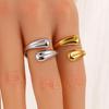 Versatile Personalized Geometric Water Drop Open Ring - Chic Stainless Steel Jewelry Gift for Women