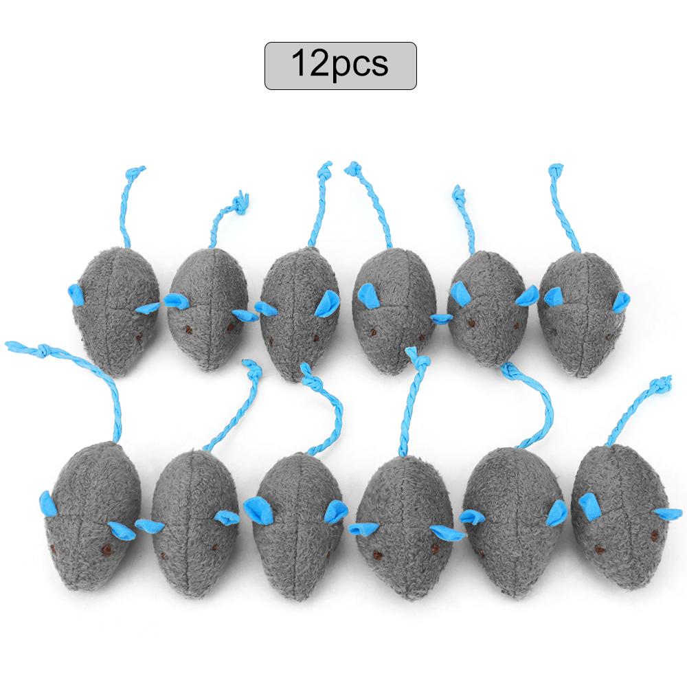 12pcs Funny Interactive Mouse Cat Toys Catnip Mice Plush Pet Toy Training Play Kitten Supplies