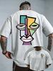 2026 Cubism Abstract Face Art Graphic T Shirt Vintage Aesthetic Back Print Casual Oversize Streetwear Unisex Short Sleeve Tee