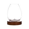 Glass Candlesticks With Cup Cover Transparent Round Candle Holders Home Decor With Wood Base Table Decoration Ornaments Wedding