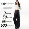 Women's Black and Gold High-Waisted Wide-Leg Denim Pants - 2025 Early Autumn Design