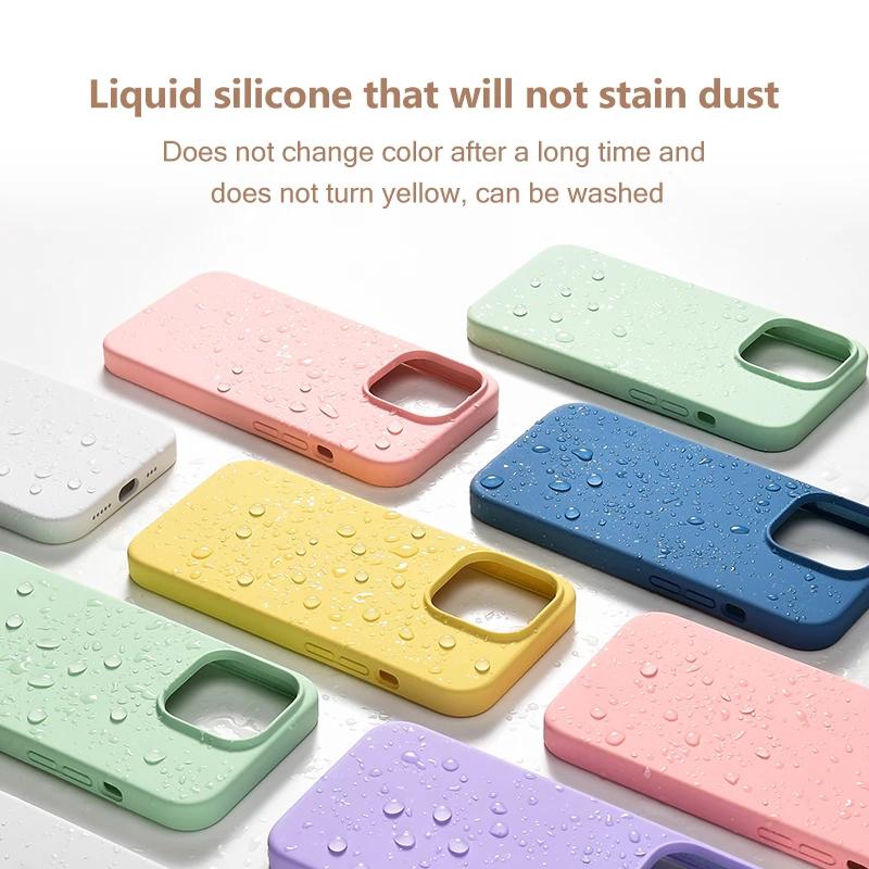 Luxury Silicone Case for iPhone 17 16 14 12 11 13 15 Pro Max Fashion Shockproof Cover for Apple 17 Air 15 14 16 Plus Accessories