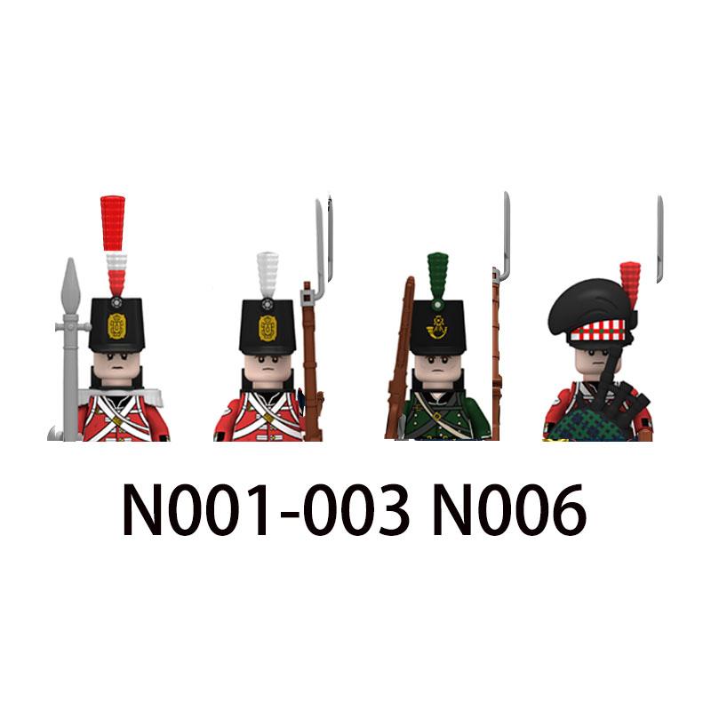 MOC Wojskowy Wojny Napoleońskie Francuski Rosyjski Figurka Armia Klocki Budowlane Żołnierz Broń Pistolety Miecz Plecak Akcesoria Klocek B137