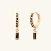 14k Baguette Pendant Drop Cubic One-Touch Earrings (14k Gold) A11
