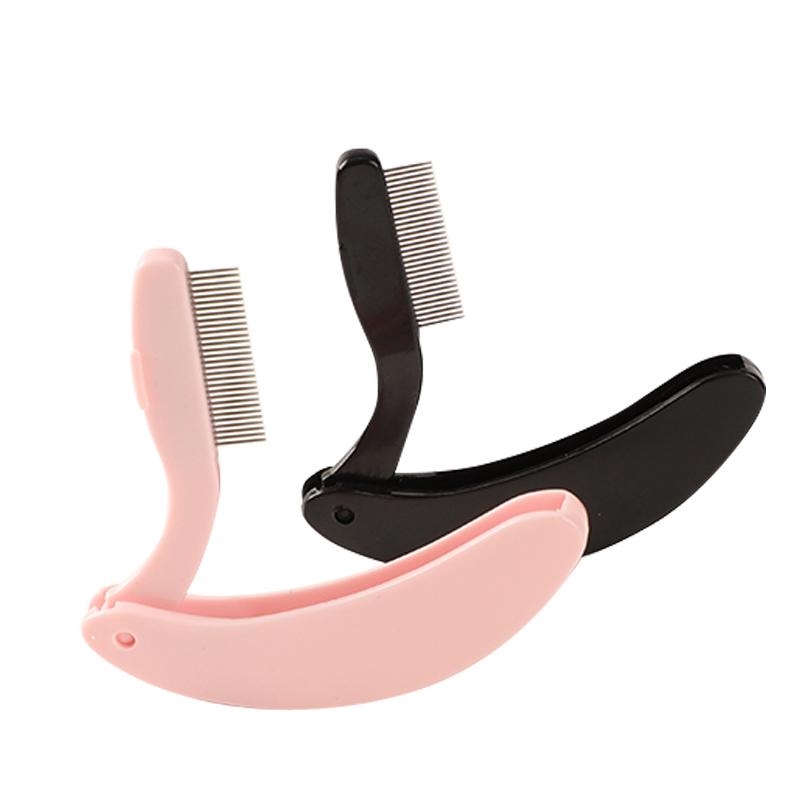 Foldable Ultra-fine Eyelash Brushes Lash Separator Eyebrow Eyelashes Extension Comb Eyelash Curler Make Up Tools Stainless Steel