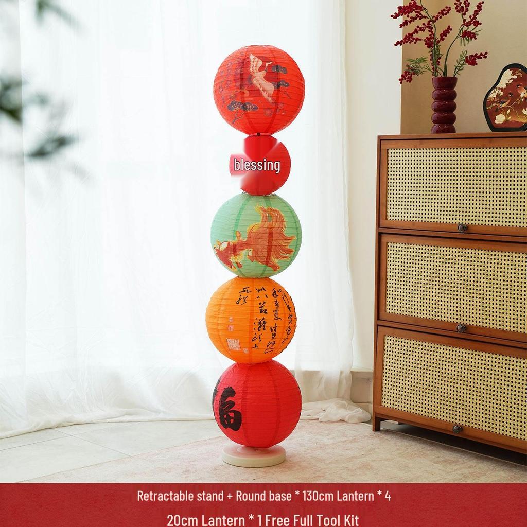 2026 New Year Red Fu Lanterns & Festive Spring Festival Wall Decor