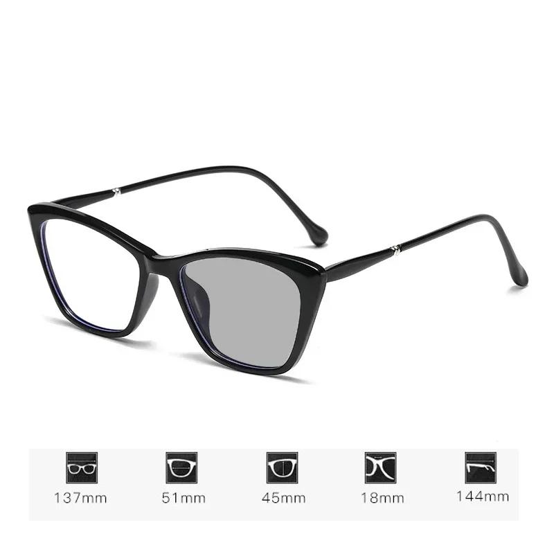 Fashion Retro Women Pochromic Glasses Classic Ultralight Finished Myopia Glasses Men Lady Stylish Cat Eye Near Sight Eyewear