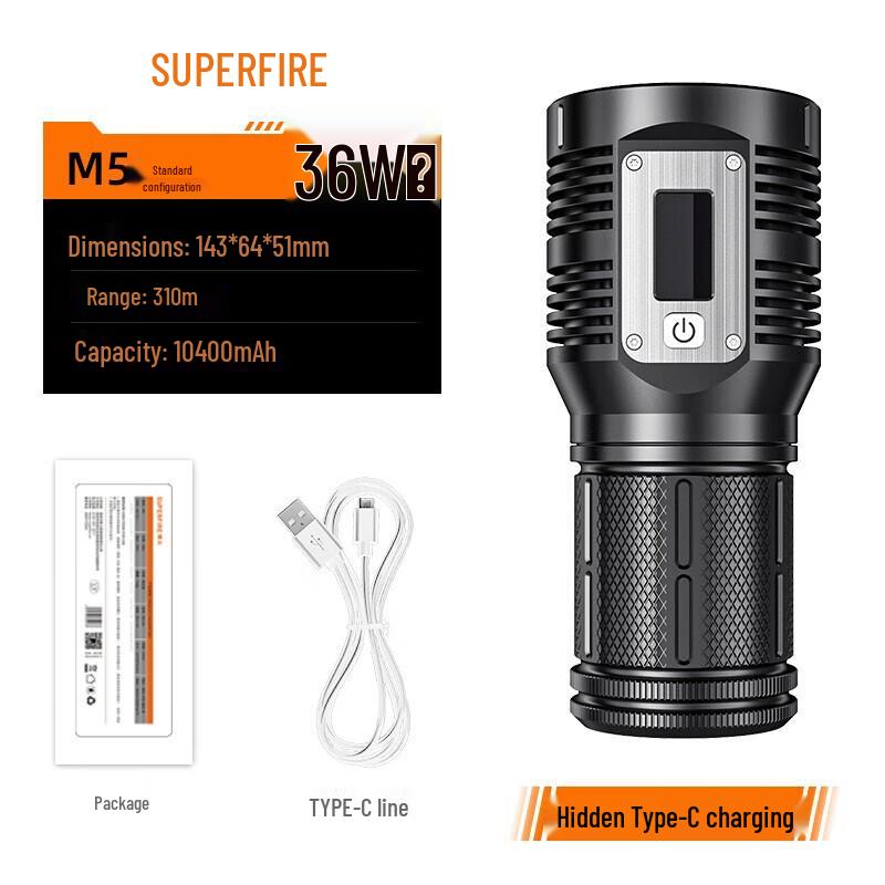Shenhuo M5 High-Power Rechargeable LED Flashlight