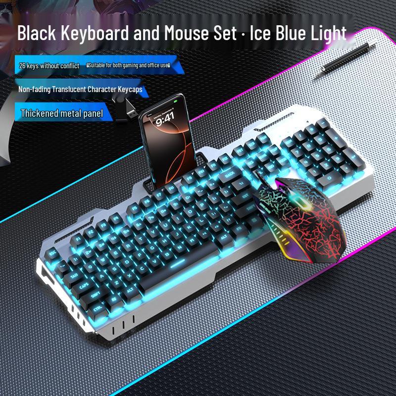 GX810 Wired Gaming Set: Mechanical Feel Keyboard, Mouse & Luminous Headset for Esports and Office.