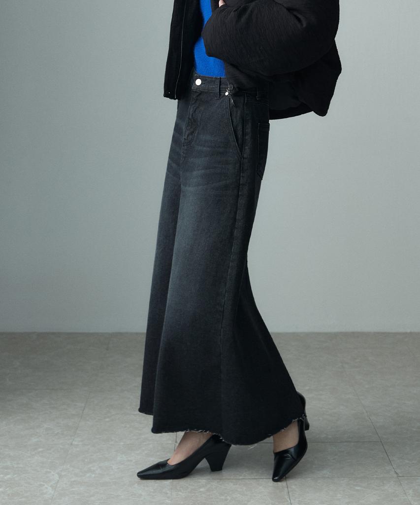 RE RHEE Maxi Washing Denim Skirt