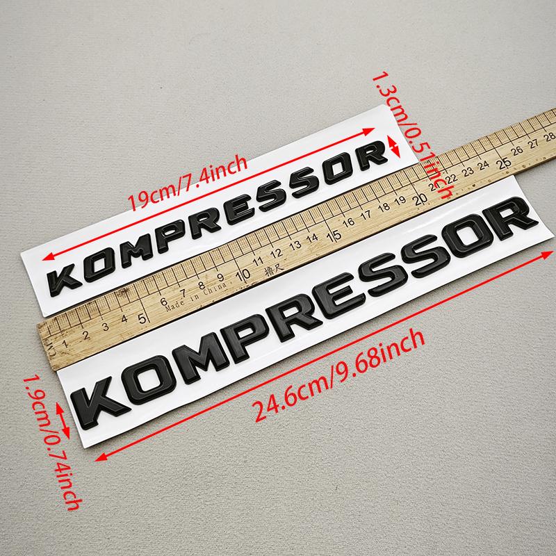 3D KOMPRESSOR Emblem Badge Letters For Benz W203 W204 W211 W210 C SLK Class ABS Glossy Black Chrome Trunk Logo Decal Accessories SL6