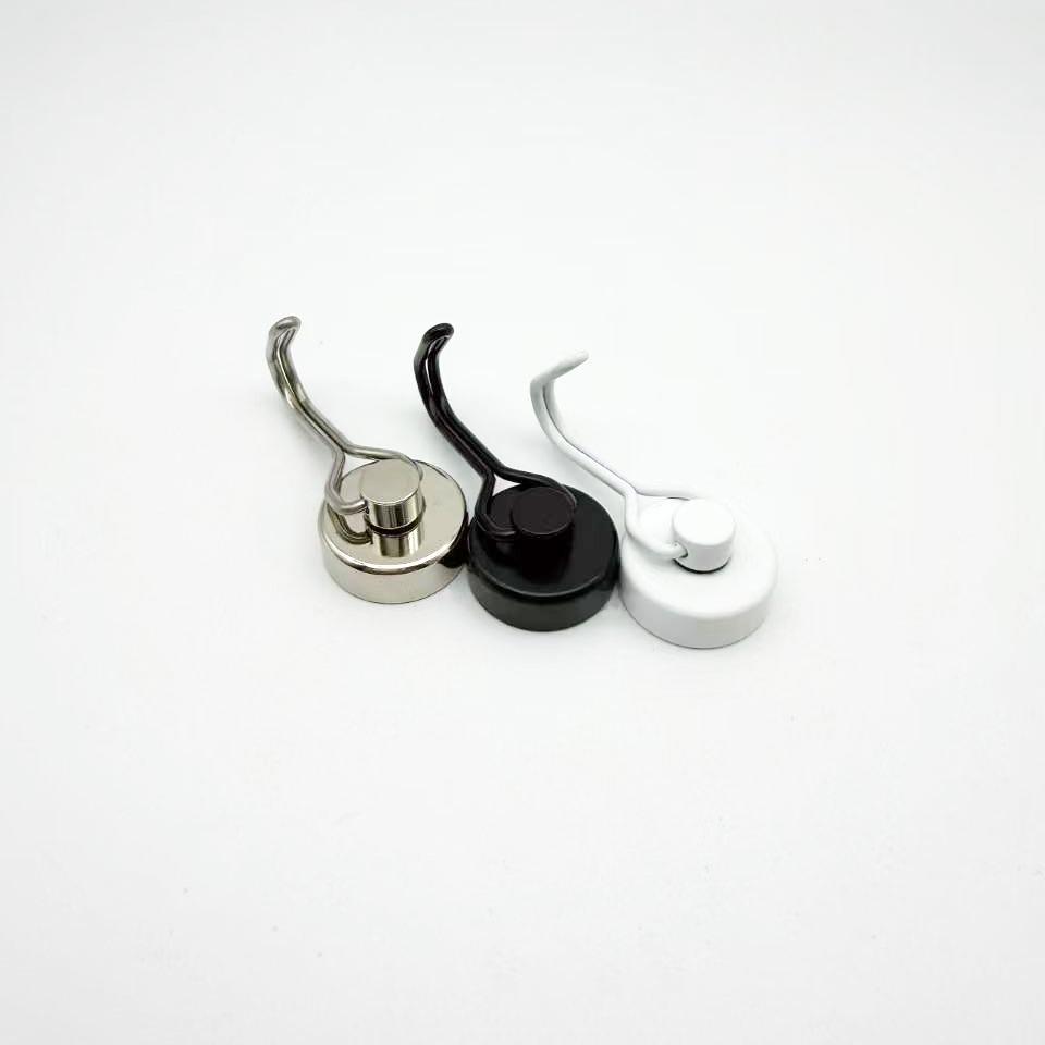 Rotating Silver Metal Magnetic Hook, No-Punch Installation, Strong Suction, Traceless Storage