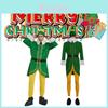 Unisex Christmas Elf Costume Set For Adults Soft Polyester And Camel Wool Fabric