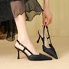 Snakeskin pointed heel high heel bag head sandals spring new rear empty high heel women's single shoes women