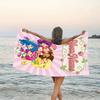 1pc Princess Strawberry Beach Towel with Custom Name, Beach and Seaside Swimming Pool Equipment, Fashion Pattern, Rectangular, Travel Essential