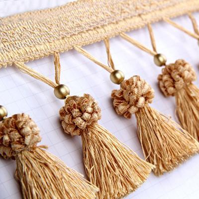 1M Beaded Pendant Tassel Fringe Lace Trim Edge Diy Upholstery Curtain Tablecloth Lace Ribbon Curtain Sewing Accessory Sofa Decor