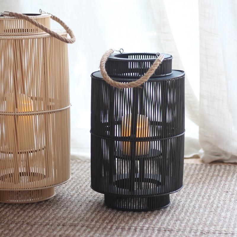 Rattan Wind Lantern Candle Holder Vintage Candle Holders Decorative Nordic Candlestick Elegant Candlesticks Home Decorations