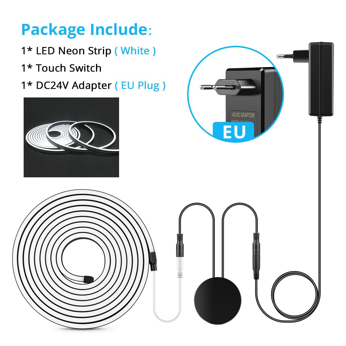

DC24V черная силиконовая трубка светодиодная неоновая лента с проницаемым деревом беспроводной сенсорный диммер DIY кухонный шкаф ночник 2M