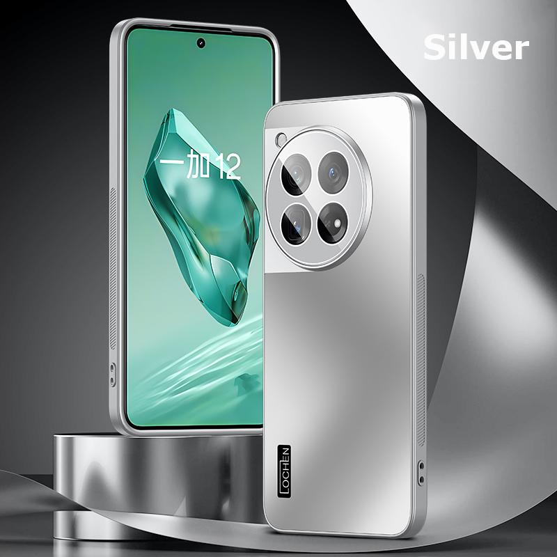 

Для OnePlus Ace 3 Ace3 Pro Dazzle Plating PC Shell Full Cover With Lens Film Super Anti drop Силікагель Edge Anti-slip Case Protector Ace 3 Pro срібний