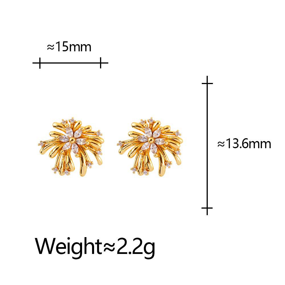 Custom Elegant Zirconia Flower Earrings for Women - Lightweight, Versatile, Fashionable Daily Accessory
