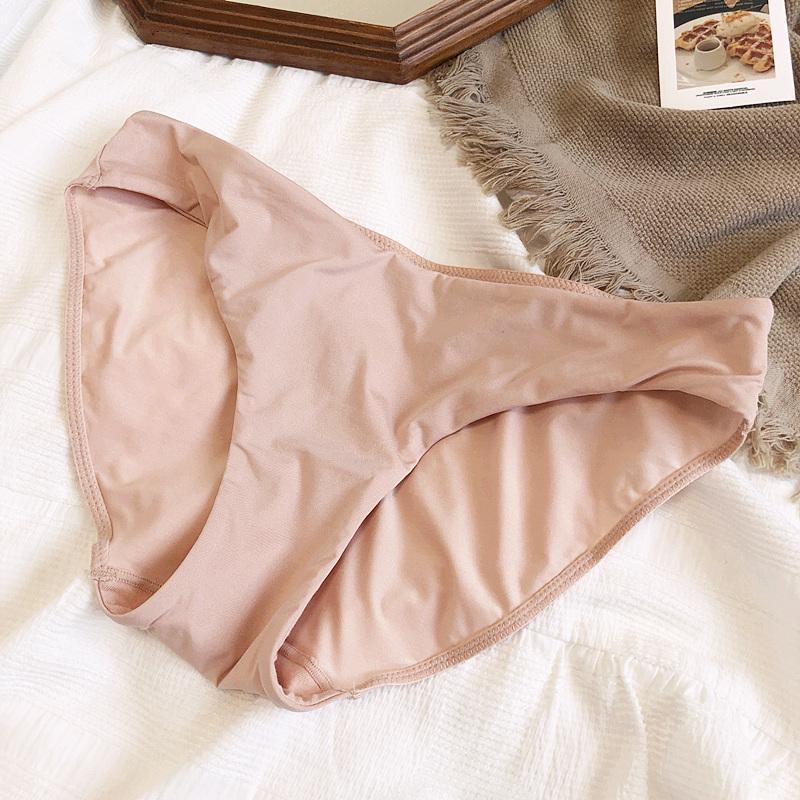9 Color Women Seamless Panties Sexy Low Waist Milk Silk Comfort Breathable Briefs Buttock Cover Basic Shorts Ladies Lingerie