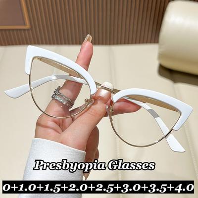 Unisex New Fashion Metal Frame Reading Glasses Fashionable Personalized High-definition Blue Light Blocking Presbyopia Glasses