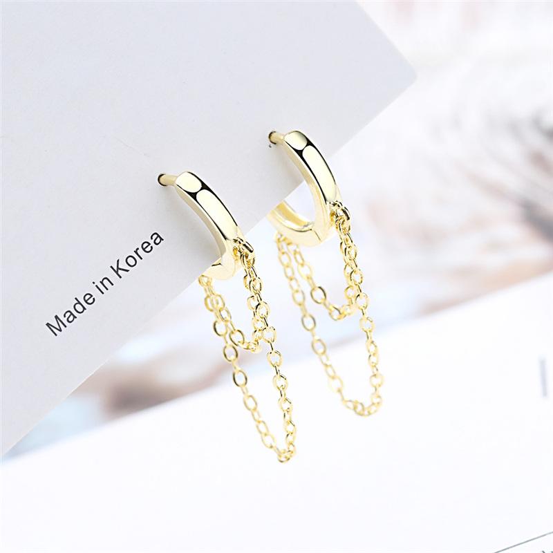 New Fashion Korean Hanging Earrings For Women Luxurious Chain Tassel Drop Earrings Retro  Color Star Moon Jewelry Gift