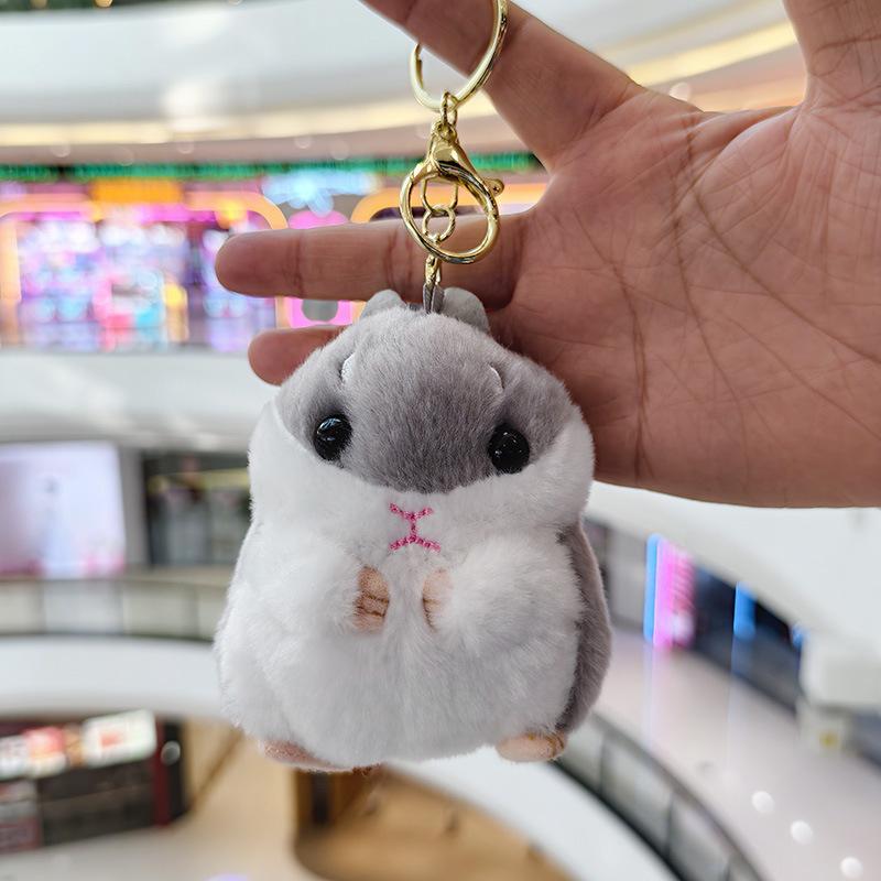 Süßer Hamster Anhänger Plüschtier Stofftier Puppe Taschenanhänger Schlüsselanhänger Stoff Cartoon Schmuck Zubehör Schlüsselanhänger Mädchen Geschenk Dekoration