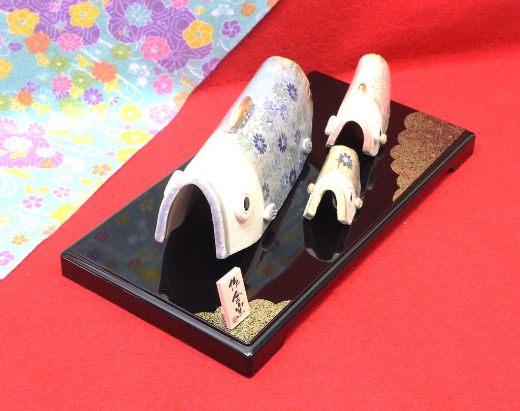 Craftsman House Day Carp Streamer Made in Japan Ceramic Tatara Family Lucky Charm Children's (Koinobori) - - Mini, Compact, Palm-Sized - (Includes