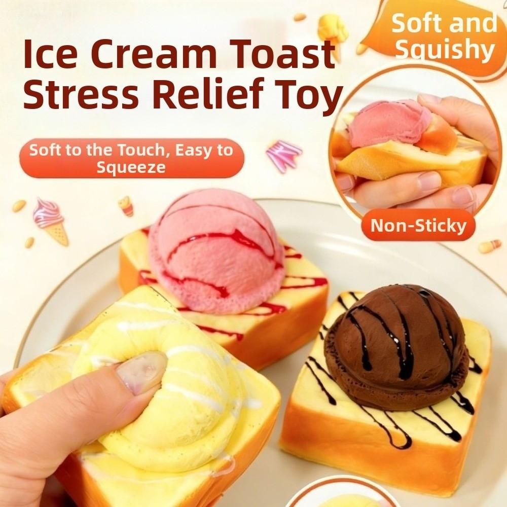 Anxiety Relief Ice Cream Bread Squeeze Toy Creative Slow Rebound Fidget Toy Office Desk Toy
