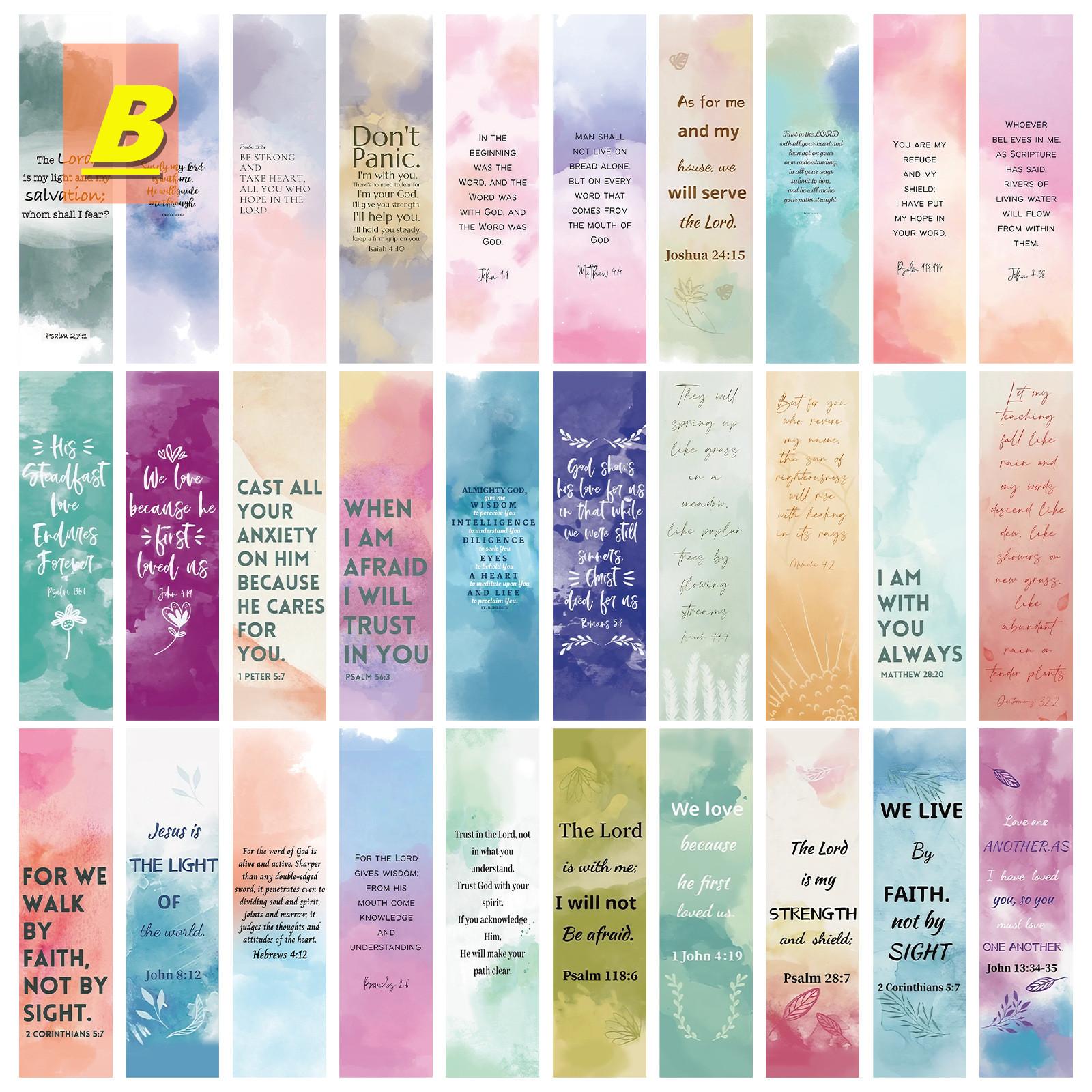 

30Pcs/Set Bible Poems . Watercolor Art Bookmarks Fashion Stationery School Office Supplies B
