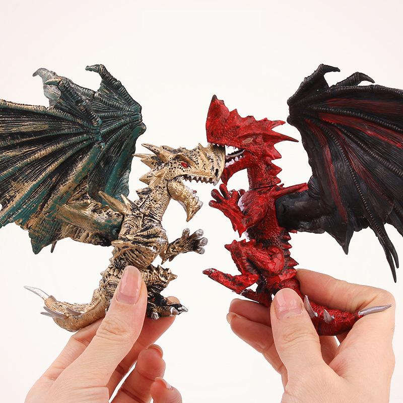 Kids Dinosaur Monster Model Figure Toys 3D Flying Dragon with Wings for Boys Gift Desktop Ornaments