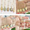 QMHJE Virgin Mary Pendant Charm Necklace Women Cross Scared Heart Jesus Choker Seed Beads Stainless Steel Chain Gold Color Mom