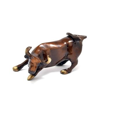 Adorno de Toro de Latón de 5 Pulgadas, Adorno de Toro Cargando de Latón, Estatua del Toro de Wall Street, Estándar, Marrón, Adorno de Decoración para el Hogar