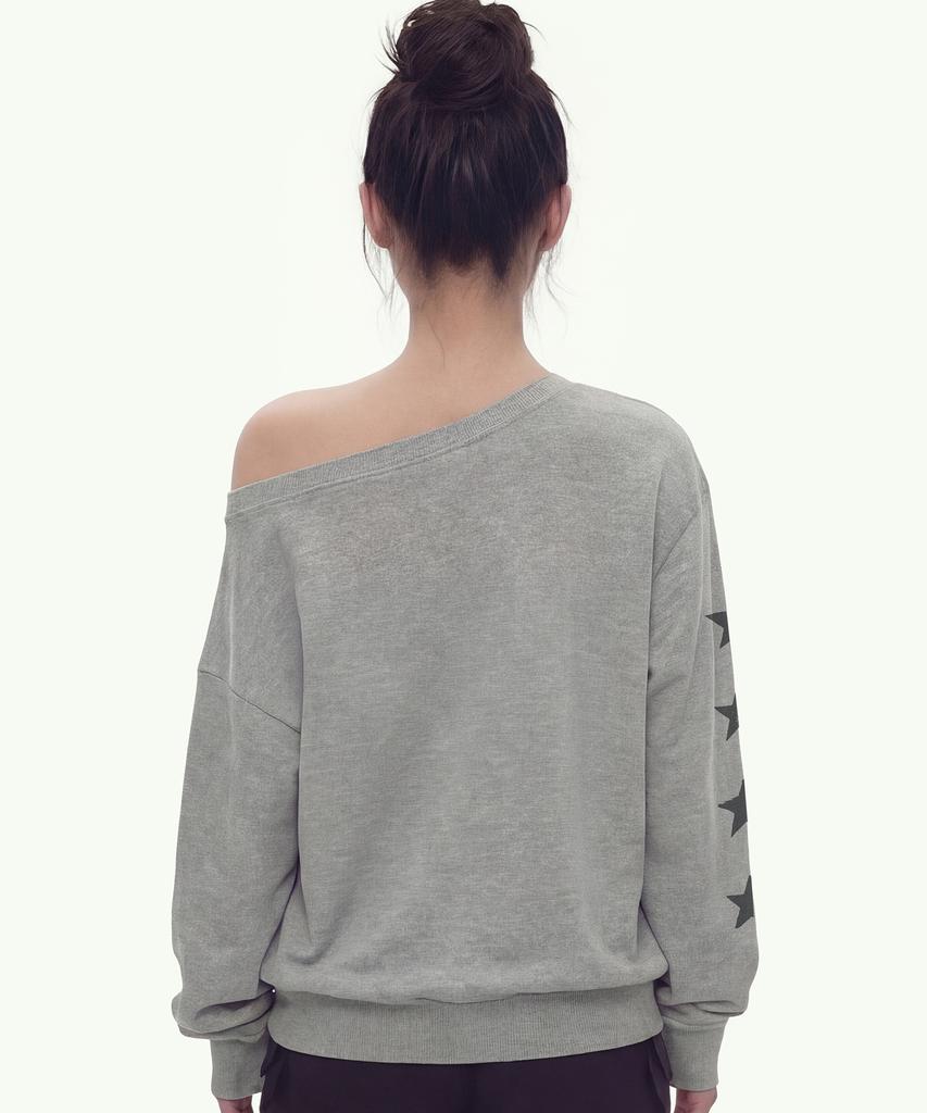 GRAVER [Woman] Take Me One-Shoulder Sweatshirt_Gray