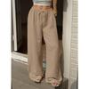 Women Casual Elastic Drawstring High Waist Wide Leg Pants Loose Lightweight Beach Vacation Trousers
